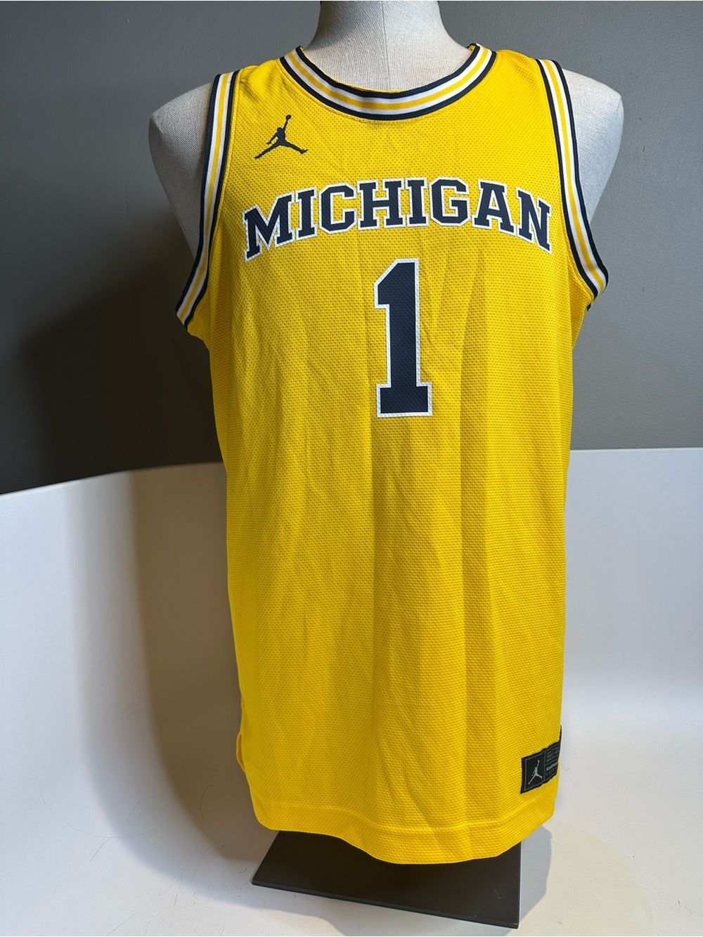 Jordan Yellow Michigan #1 Basketball Jersey